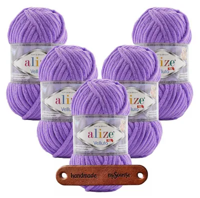 Produktbild von 5 x ALIZE Velluto 43 LAVENDER mit Label