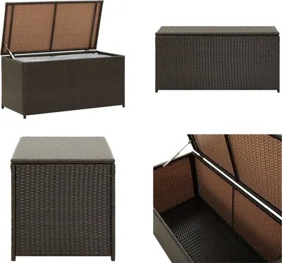 Obrázek produktu pro vidaXL Zahradní box Poly Rattan 100x50x50 cm Brown - Venkovní úložný box - Venkovní úložné boxy - Úložné boxy - Úložné boxy