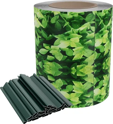 Obrázek produktu pro TRMLBE PVC zahradní zástěna pro soukromí zahradní plot neprůhledné zástěny pro soukromí se 40 kusy upevňovacích spon pro zahradní plot, balkon, terasu - 70 m x 19 cm Malé listy