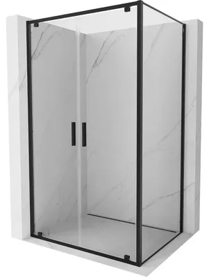 Obrázek produktu pro Mexen Exo otevírací sprchový kout 120 x 110 cm, transparentní, černý - 8182-120-110-70-00