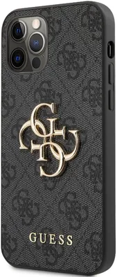 Obrázok produktu pre Plastové puzdro Guess na Apple iPhone 12 Pro Max GUHCP12L4GMGGR 4G Metal Logo čierne