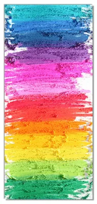 Produktbild von Wallario selbstklebende Türtapete 93 x 205 cm - Regenbogenstreifen auf weißem Hintergrund - Bunter Anstrich - Abwischbar, rückstandsfrei zu entfernen