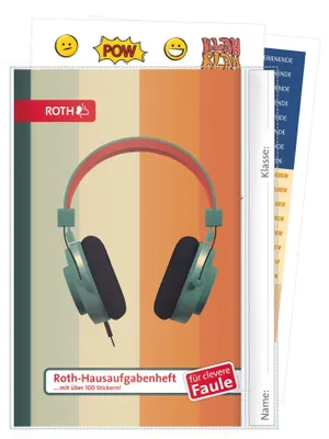 Immagine prodotto di ROTH 89555 ROTH Quaderno dei compiti per adolescenti: per i pigri intelligenti – Retro Music