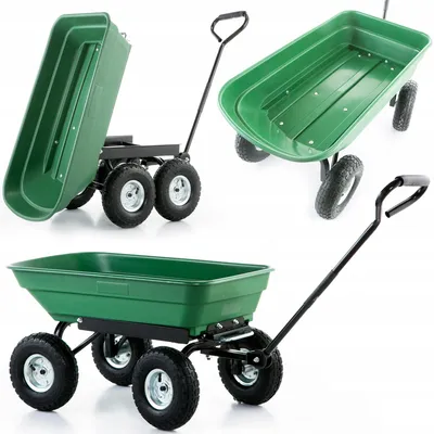Zdjęcie produktu dla Wózek ogrodowy transportowy taczka przyczepka wywrotka HIGHER 350kg 75L