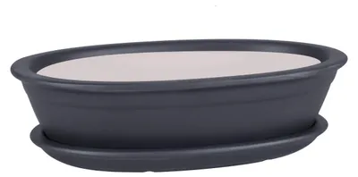 Image de Pot pour bonsaï, résistant au gel - Argile céramique - Pot de fleurs - Jardinière - Soucoupe - Forme miniature