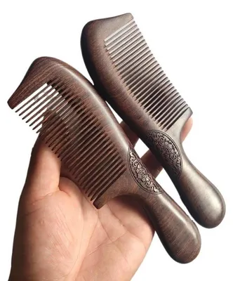 Produktbild von Holzkamm für Haare und Bart mit breiten und feinen Zinken