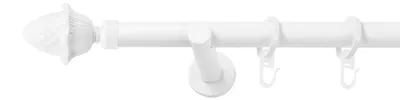 Produktbild von SN Deco Gardinenstange Nantes, 19 mm, 1-läufig, Stahl, Komplett-Set mit Ringen, Auflageträger, 400 cm, weiß