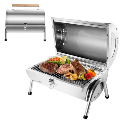 Immagine prodotto di Griglia per barbecue in acciaio inossidabile pieghevole, ideale per campeggio e picnic