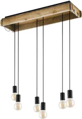 Produktbild von EGLO Wootton, 6 Glühbirne(n), E27, IP20, Schwarz, Braun