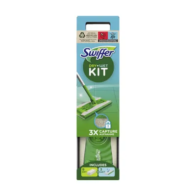 A product package for a Swiffer Dry+Wet Kit.