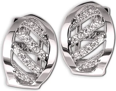 Produktbild von SilberDream weiß Ohrringe Blatt Zirkonia Damen 925 Silber Creolen SDO4365W