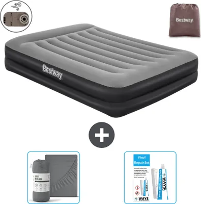 Produktbild von Bestway Luftmatratze - 2-Personen - 152 x 203 x 46 cm - Grau - Inklusive Zubehör