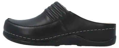 Produktbild von Berkemann Victoria Clogs Hochwertiges Leder sorgt für exzellenten Tragekomfort, Weiche gepolsterte Decksohle für gesundes Laufen, Flexible Passform durch innenliegenden Gummizug schwarz 39 1/2 EU