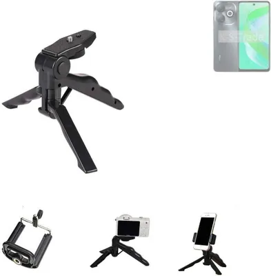 Produktbild von K-S-Trade Stativ Tisch-Ständer Dreibein Handy-Stativ Ständer kompatibel mit Infinix Smart 8 Pro Mini-Stativ Smartphone Tripod Handy-Stativ aus