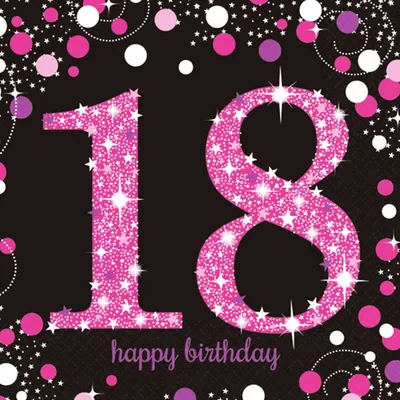 Immagine prodotto di 16 tovaglioli 18 Sparkling Celebration - Rosa 33 x 33 cm