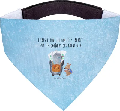 Produktbild von Mr. & Mrs. Panda Tuch Pinguin & Maus Wanderer - Eisblau - Geschenk, Pinguine, Hunde Halstuch, Abenteuer, Hund, Hunde-Bandana, Hundehalstuch, Wandern, Für