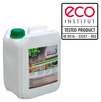 Produktbild von HAresil Basic eco e Holzschutzlasur Holzschutzmitte gegen Holzwurm: Holzwurmbekämpfen und vorbeugen ungiftig ohne Biozid, Insektizid 5 Liter