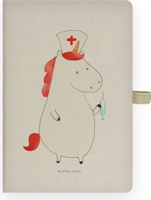 Produktbild von Mr. & Mrs. Panda Notizbuch DIN A4 Einhorn Krankenschwester - Transparent - Geschenk, Ärztin, Tagebuch, Krankenpfleger, Krankenhaus, Hardcover, Journal, Krankenpflegerin