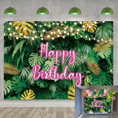 Productafbeelding van Fotobackgrond met tropische palmbladeren, 1,8 x 1,2 meter, geschikt voor feesten