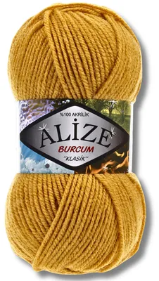 Zdjęcie produktu dla Alize 1x 100 g wełna Burcum Klasik, jednolita, szydełkowanie, dzierganie (Mustard - 2)