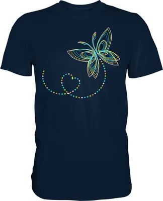 Produktbild von Frauen Bunter Schmetterling T-Shirt – Navy / S
