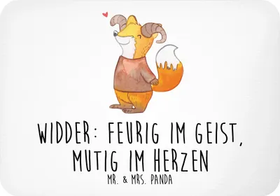 Produktbild von Mr. & Mrs. Panda magnet Widder Astologie - Weiß - Geschenk, Kühlschrankmagnet, Sternzeichen, whiteboardmagnet, Pinnwandmagnet, Astrologie, Tierkreiszeichen, wandmagnet
