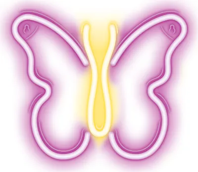 Produktbild von Neon Neolia Schmetterling - Wanddekoration, Wandlampe. Nachtlicht Leuchtreklame Schild ROSA und GELB