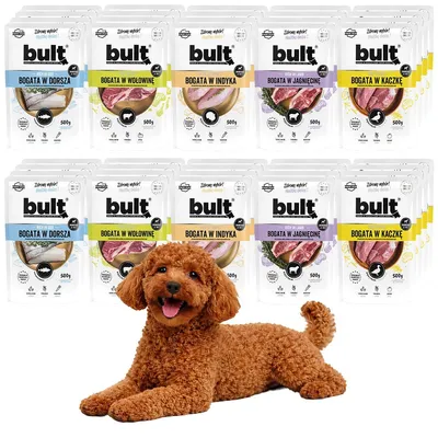 Produktbild von Bult | Feuchte Nahrung für Hunde Mix Ausgeschmäckern - 40x500g - 20kg Vollnahrung - Hoher Fleischanteil - Nassfutter