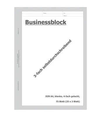 Produktbild von europrotokoll Blanko-Durchschreibeblock, 3-fach selbstdurchschreibend, DIN A4, weiß, blanko