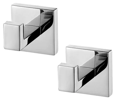 Produktbild von 2 Stück Handtuchhaken aus Chrom, Badhaken aus Edelstahl für Handtücher, Bademäntel und Kleidung