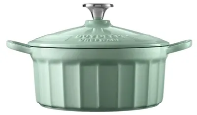 Immagine prodotto di Buydeem, pentola in ghisa smaltata, 2,9 litri, modello Cp521, colore verde tenue