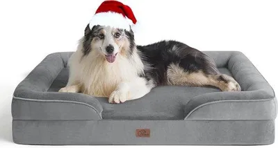 Produktbild von Ergonomische Hundebank für große Hunde - 106x80 cm - Grau - Boxschuim