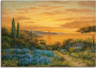 Produktbild von ARTland Leinwandbild Toskanabucht Größe: 100x70 cm