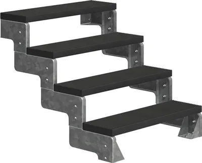 Produktbild von Dolle Außentreppe Gardentop 72-88cm Geschosshöhe mit Trimax anthrazit 80cm breit ohne Geländer