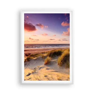 Produktbild von Gerahmtes Poster - Weißer Rahmen - Meer Strand Düne - 70x100 cm - Wand Bild - Wanddeko - Wandbilder - Kunstposter - Wandposter - Bilderrahmen - Bilder - Kunstdruck - Wandbild - P2WPA70x100-3540