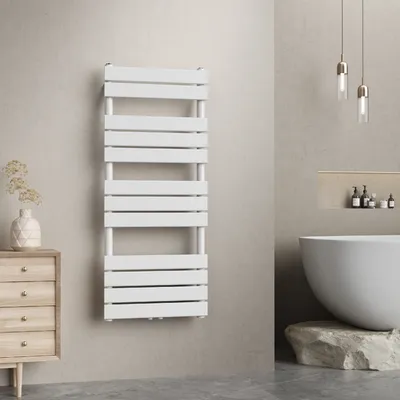 Image de Radiateur sèche-serviettes 'Voss' blanc 120x50cm lamelles