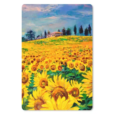Produktbild von MuchoWow® Mauspad Mousepad Ölfarbe - Gemälde - Blumen - Sonnenblume 18x27 cm - Mousepads - Maus Mat - Pad - Mausunterlage