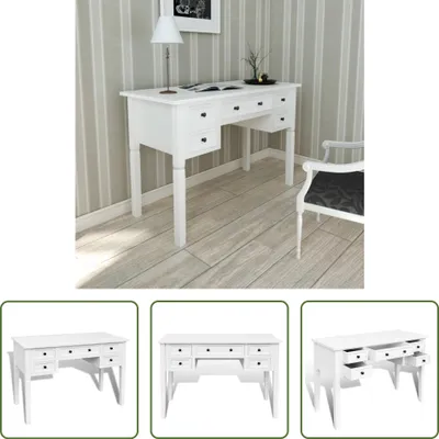 Image de Bureau blanc avec 5 tiroirs