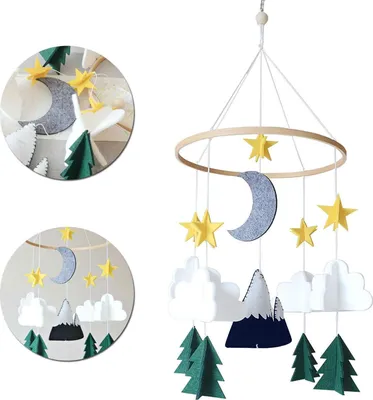 Produktbild von Krippe Mobile für Jungen und Mädchen,baby windspiel junge,Bettglocke,Mobile Krippe,Mobile für Babybett,baby Windspiel,Dekoration für Weihnachten (Grün-B)