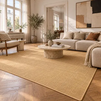 Produktbild von Sisal Natur Teppich Astra Nuss, Größe:133x133 cm