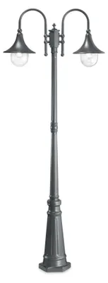 Immagine prodotto di Lampione Esterno Rustico-Country Cima Alluminio Antracite 2 Luci E27
