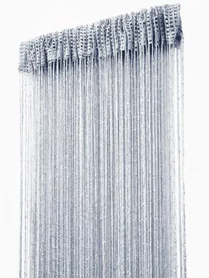 Fadenvorhang 100x200 cm, Polyester mit Silberfaden, Silber, Raumteiler