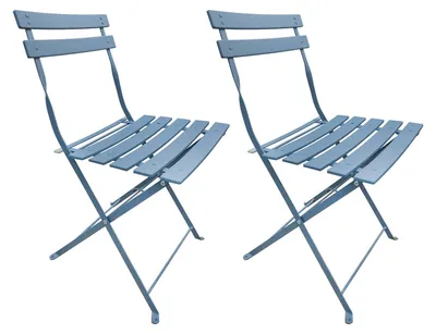 Produktbild von Gartenstuhl 2er-Set Basil Metall Blau