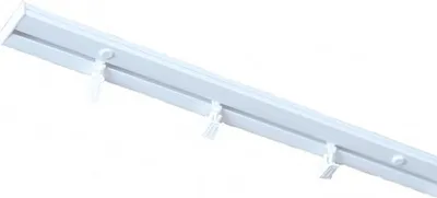 Produktbild von 1- läufig 270 cm Gardinenstange Innenschiene Decke weiße Schiene Vorhangschiene Gardinenschiene Klemmen mit Rollen