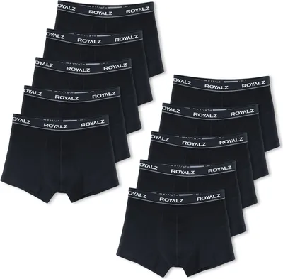 Produktbild von ROYALZ Unterhosen Herren Boxershorts men 10er Pack klassisch für Sport und Freizeit, 10er Pack (95% Baumwolle / 5% Elasthan)