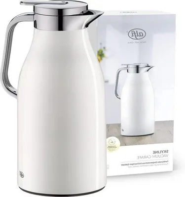 Produktbild von Isolierende Isolierkan aus Edelstahl, 15 Liter, weiß, doppelwandig, vakuumgehärtet, isolierend für Kaffee und Tee