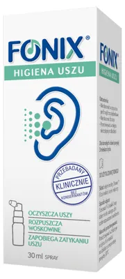 Zdjęcie produktu dla Higiena Uszu Fonix 30 ml naturalny spray do uszu oczyszcza, usuwa woskowinę