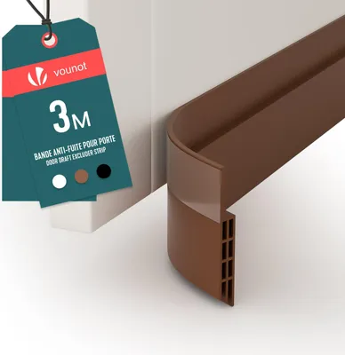 Produktbild von VOUNOT® Zugluftstopper für Türen 300cm, Selbstklebende Türdichtung unten Braun