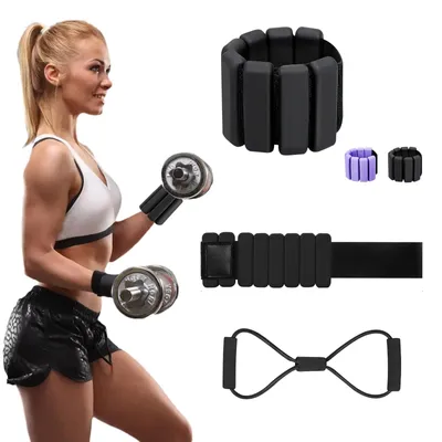 Immagine prodotto di Manubri e pesi per caviglie da donna – Set regolabile per l'allenamento della forza