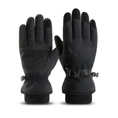 Produktbild von Wasserdicht Winterhandschuhe, Skihandschuhe Touchscreen Handschuhe Herren Damen,Laufen Skifahren Wandern Motorrad Radfahren,(Schwarz -l)